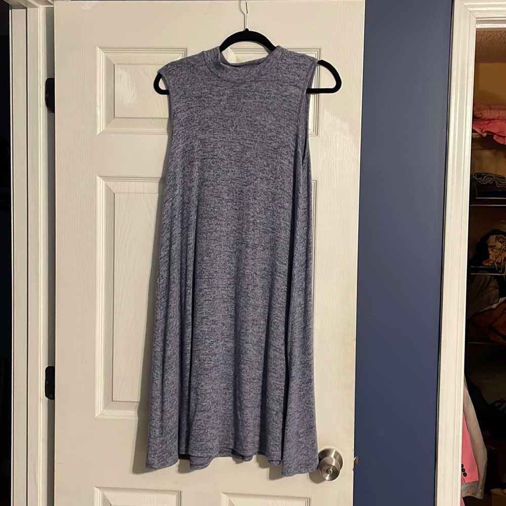 High neck sweater tank dress